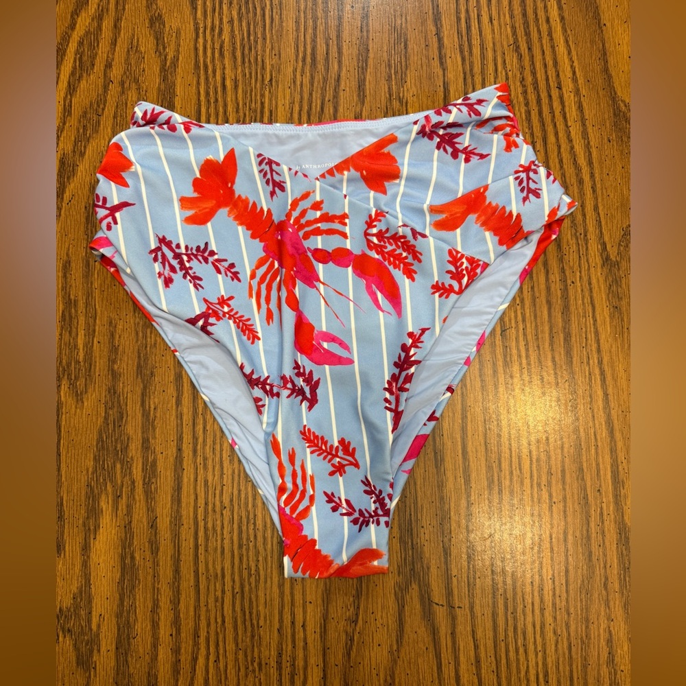 Anthropologie Light Blue Lobster Crossover Bikini Bottoms